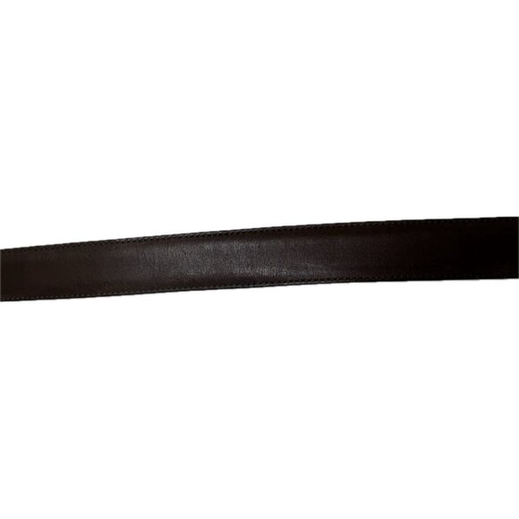 Coach Women’s Dark Brown cowhide leather and solid brass belt Made In USA XL 37” main image 5